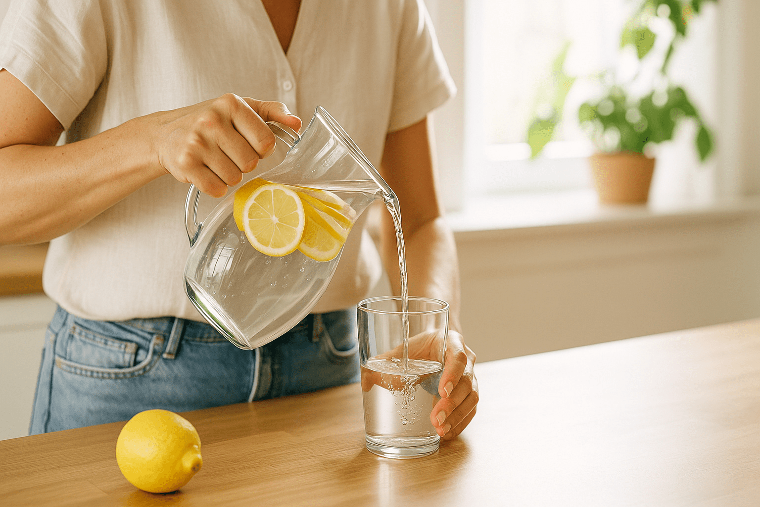Glass of water with citrus representing healthy hydration