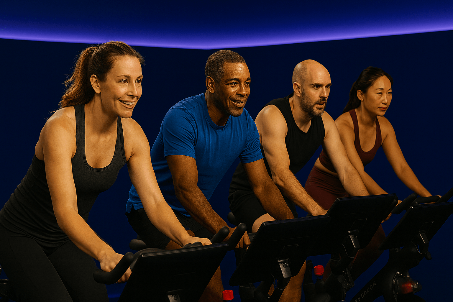 Person enjoying indoor cycling workout